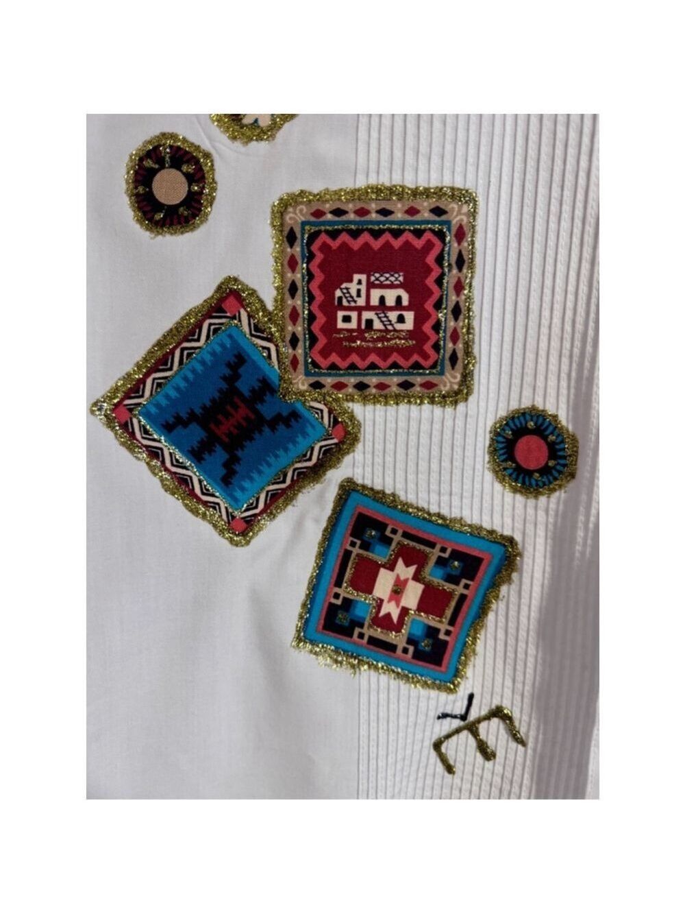 A white shirt. Mens size 14 1/2. Poly-cotton Korea decorated for what? ￼ - Picture 11 of 15